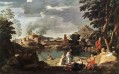 Paysage avec Orphée et Euridice classique peintre Nicolas Poussin